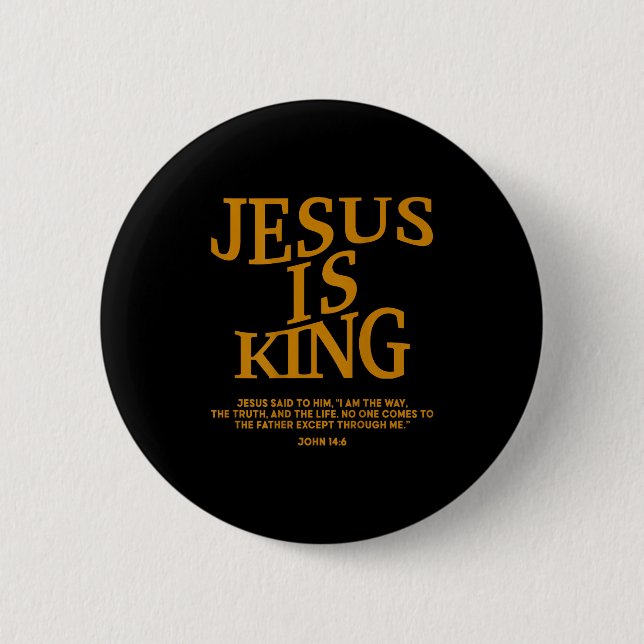 Kleinkind Jesus ist König Christlicher Gott Sohn Button (Vorderseite)