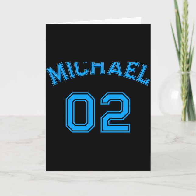 Kleinkind Jungen Blau Name Jersey Nummer Srts Baum Karte (Vorderseite)