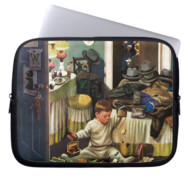 Kleinkind leert Geldbeutel Laptopschutzhülle (Vorderseite)