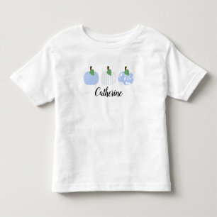 Kleinkind Mädchen Hellblaues Kürbis-Trio-T-Shirt T-shirt