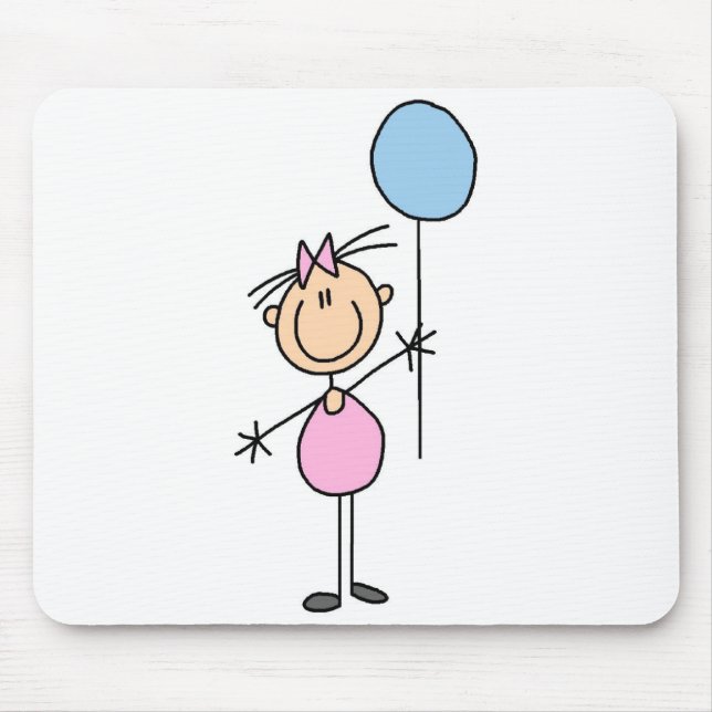 Kleinkind Mädchen Stickfigur Mauspad (Vorne)