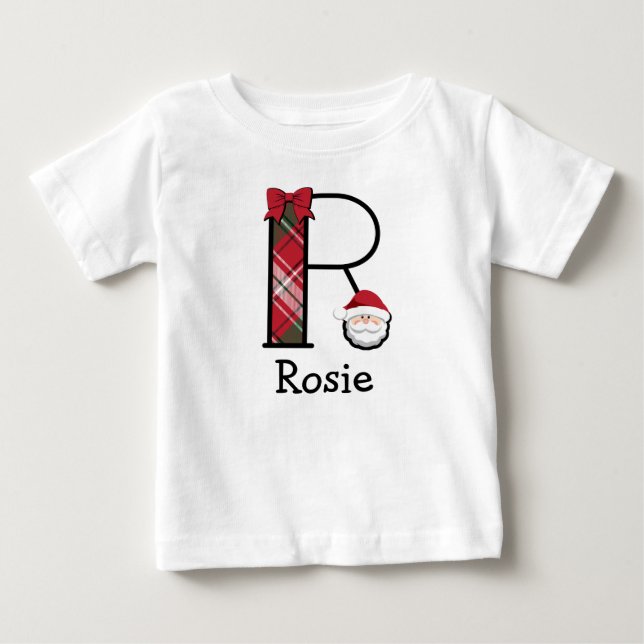 Kleinkind Mädchen Weihnachten 3/4 Längenmonogramm  Baby T-shirt (Vorderseite)