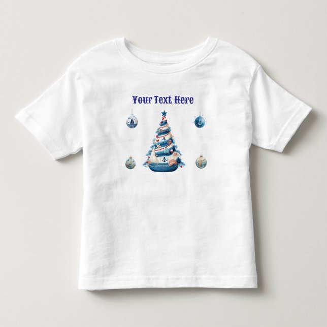 "Kleinkind Nautical Christmas Jersey - Holiday Sai Kleinkind T-shirt (Vorderseite)