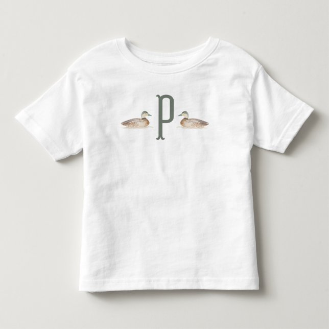 Kleinkind Personalisiert Mallard Duck T - Shirt (Vorderseite)