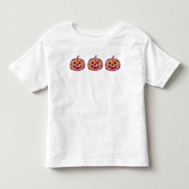 Kleinkind Pumpkin Shirt Floral Pumpkin für Kleinki (Vorderseite)
