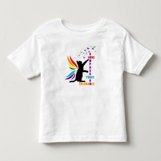 Kleinkind Rainbow Pride Cat and Butterfly Shirt