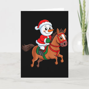 Kleinkind Schneeanzug Santa Hut Reitpferd Weihnach Karte