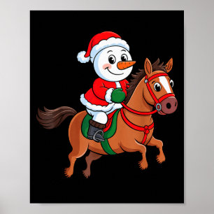Kleinkind Schneeanzug Santa Hut Reitpferd Weihnach Poster
