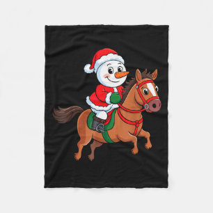 Kleinkind Schneeanzug Weihnachtsmann Hut Reitpferd Fleecedecke