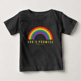 Kleinkind Schwarzes T-Shirt Regenbogen Gottes Vers