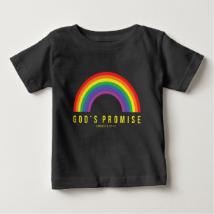 Kleinkind Schwarzes T-Shirt Regenbogen Gottes Vers