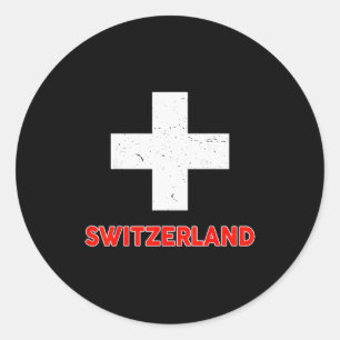Kleinkind Schweizer-Shirt Schweiz Flagge Baby Kind Runder Aufkleber