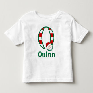 Kleinkind Strip Weihnachts-Shirt-Monogramm Q T-shirt