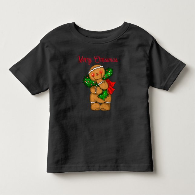 Kleinkind T - Shirt Holiday Gingerbrei Person (Vorderseite)