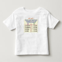 Kleinkind-T-Shirt mit einem Quiz.