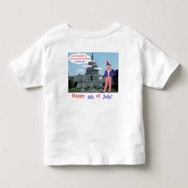 Kleinkind-Tee. Glücklicher 4. Ratte/Unclesam Kleinkind T-shirt (Rückseite)