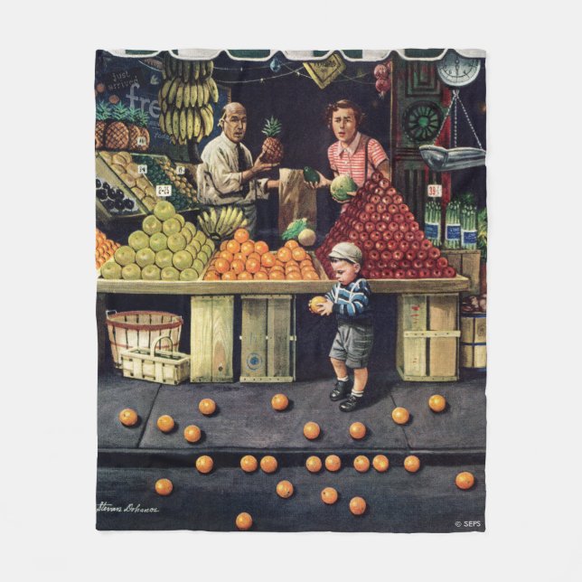 Kleinkind und Orangen Fleecedecke (Vorderseite)