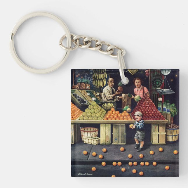 Kleinkind und Orangen Schlüsselanhänger (Vorderseite)