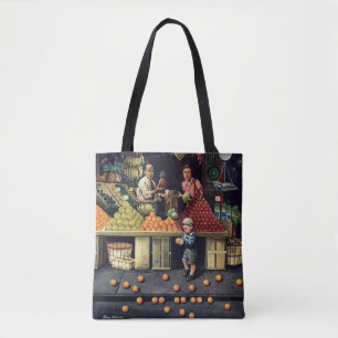 Kleinkind und Orangen Tasche