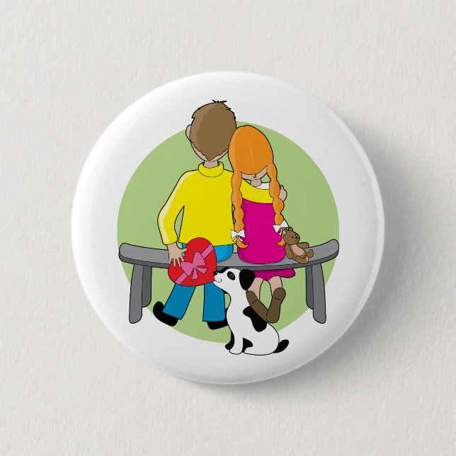 Kleinkind-Valentinsgruß Button (Vorderseite)