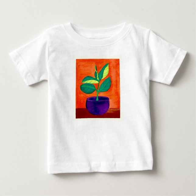Kleinkind Whimsical Painted Pflanze Art T - Shirt (Vorderseite)