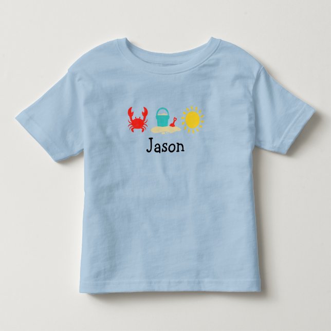 Kleinkinder Boys Watercolor Beach Trio T - Shirt (Vorderseite)