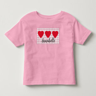 Kleinkinder Girls Valentine Herztrio mit rosa Kari Kleinkind T-shirt