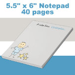 Kleinkinder mit Sternen Notizblock<br><div class="desc">Personalisieren Sie dieses Notizblock für einen kleinen Jungen, mit seinem Namen.
In Grau mit einem kleinen, blauen Strichmännchen gekleidet, mit gelben Sternen.</div>