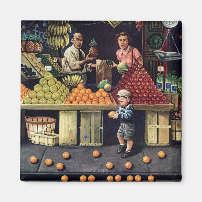 Kleinkinder und Orangen Magnet (Vorne)