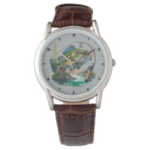Kleinmund-Bass mit dem entsprechenden Tackle Armbanduhr