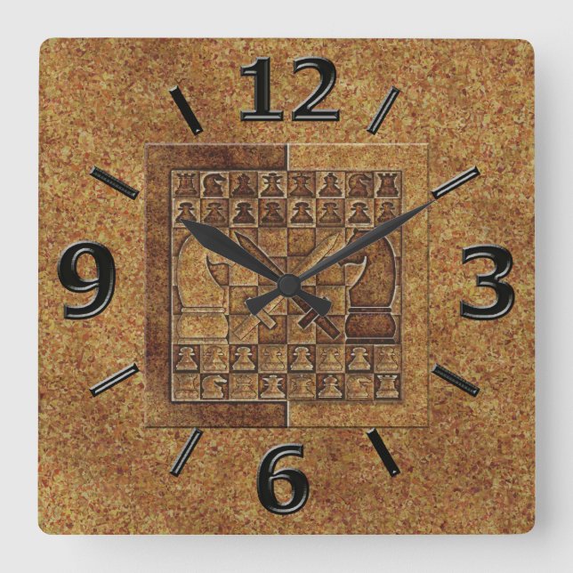 KLEINSPIEL IN STEIN QUADRATISCHE WANDUHR (Vorderseite)