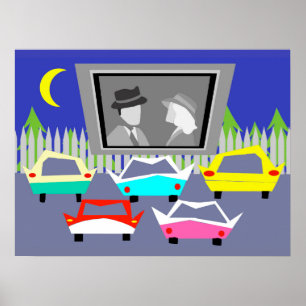 Kleinstadt-Autokino-Film-Plakat Poster