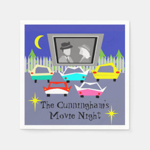 Kleinstadt-Autokino-Film-Wegwerfservietten Serviette