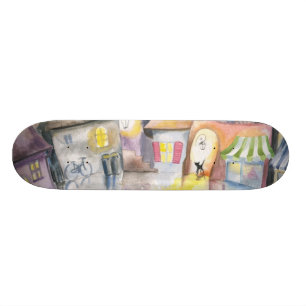 Kleinstadt nachts skateboard