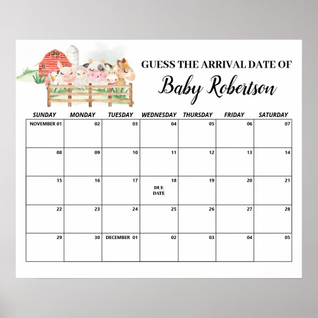 Kleintiere Baby-Showrate Terminkalender Poster (Vorne)