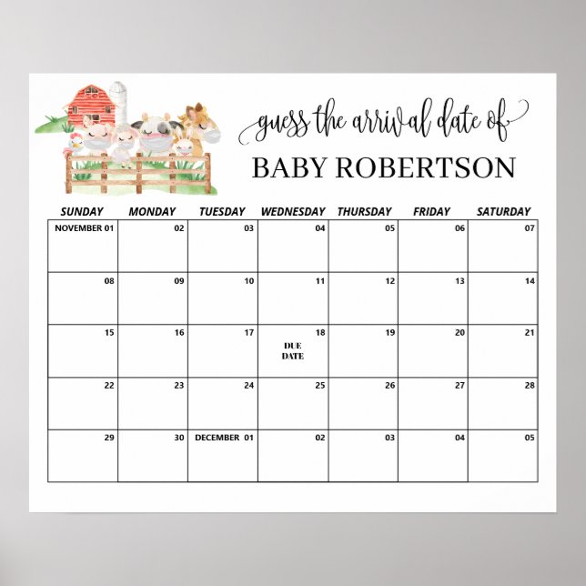 Kleintiere Baby-Showrate Terminkalender Poster (Vorne)
