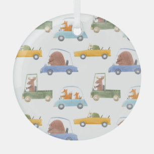 Kleintiere: von Hand gezeichnet Wasserfarbmuster. Ornament Aus Glas