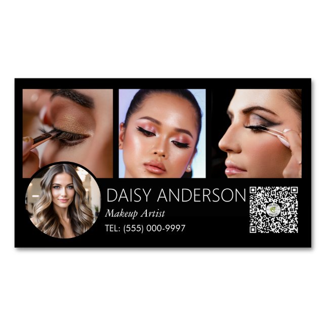 Kleinunternehmen MUA Elegante Makeup Artist Magnetische Visitenkarte (Vorderseite)
