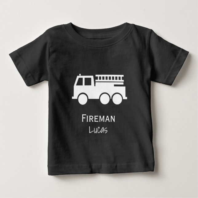 Kleinwagen mit dem Namen Schwarz und Weiß Baby T-shirt (Vorderseite)