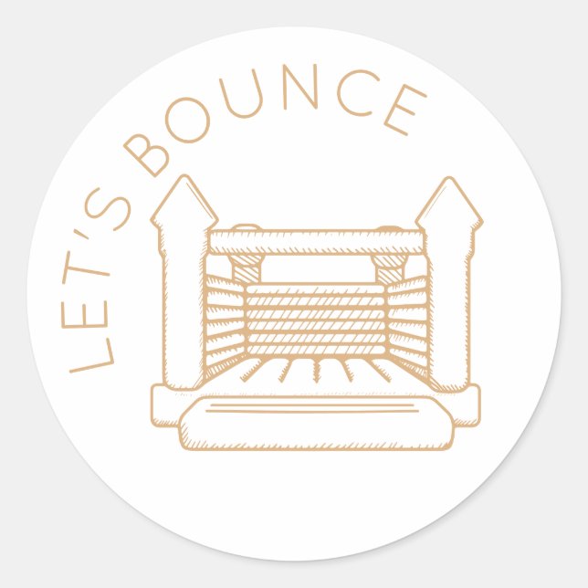 Klementine Bounce House "Let's Bounce" Aufkleber (Vorderseite)