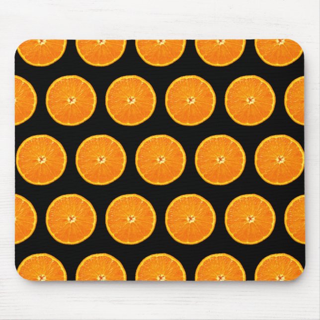Klementinen auf Schwarzem Mousepad (Vorne)