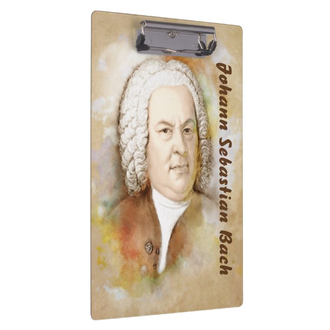 Klemmbrett mit Johann Sebastian Bach (Rechts)