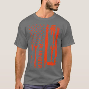 Klempner Amerikanische Flagge Klempnerwerkzeuge T-Shirt