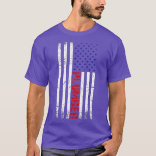 Klempner Amerikanische Flagge T-Shirt