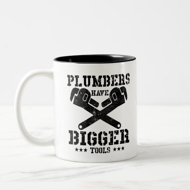Klempner haben größere Werkzeuge Zweifarbige Tasse (Links)