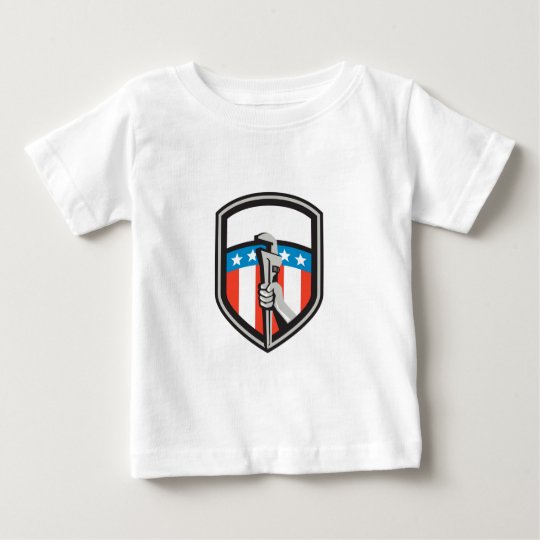 Klempner-Handrohr-Schlüssel USA-Flaggen-Schild Baby T-shirt