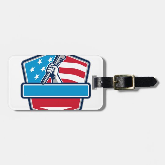 Klempner-Handrohr-Schlüssel USA-Flaggen-Schild Kofferanhänger