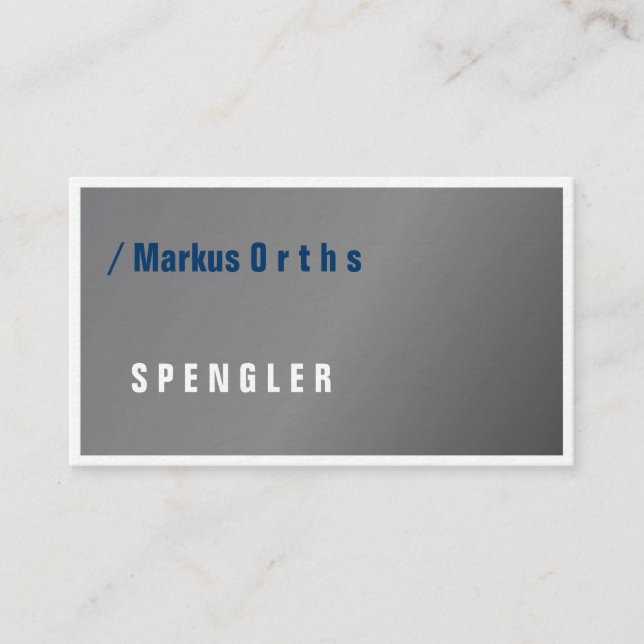 Klempner oder Spengler Typo Visiting Cards Visitenkarte (Vorderseite)