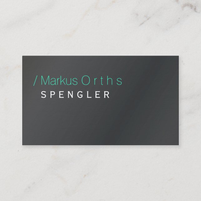 Klempner oder Spengler Typo Visiting Cards Visitenkarte (Vorderseite)