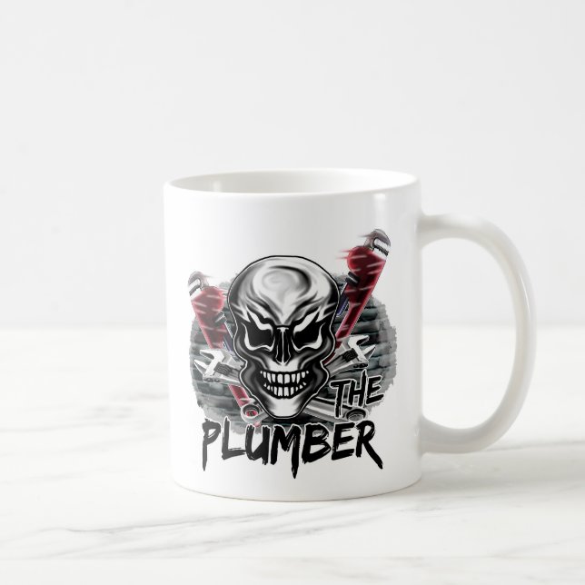 Klempner-Schädel: Der Klempner Kaffeetasse (Rechts)